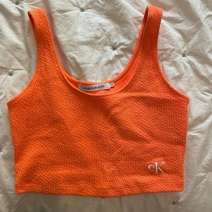 Calvin Klein Orange Tank Top Size Small